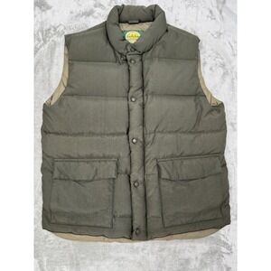 Cabelas Northern Goose Down Puffer Vest Mens Large Tall LT Green Hunting Hiking
